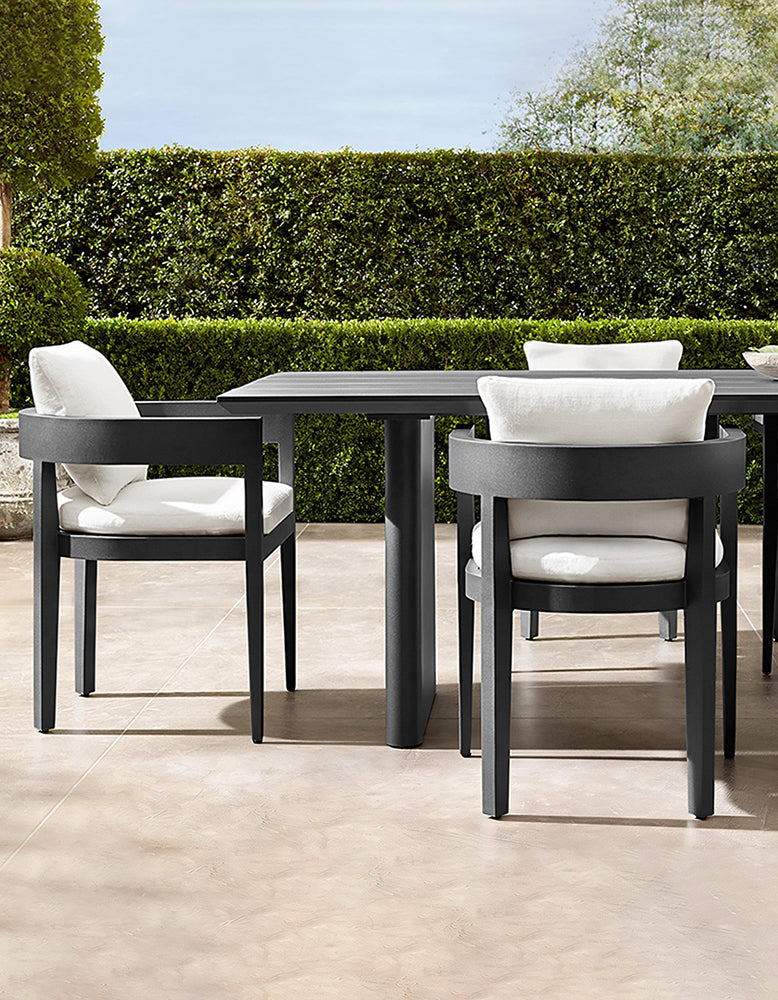 Cortez Outdoor Dining Table Set, Black