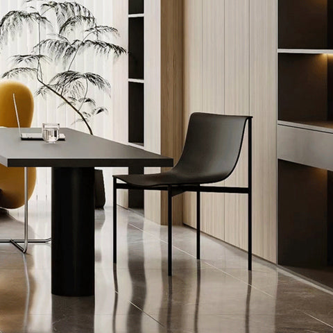 Choi Dining Chair With Armrest, Leather