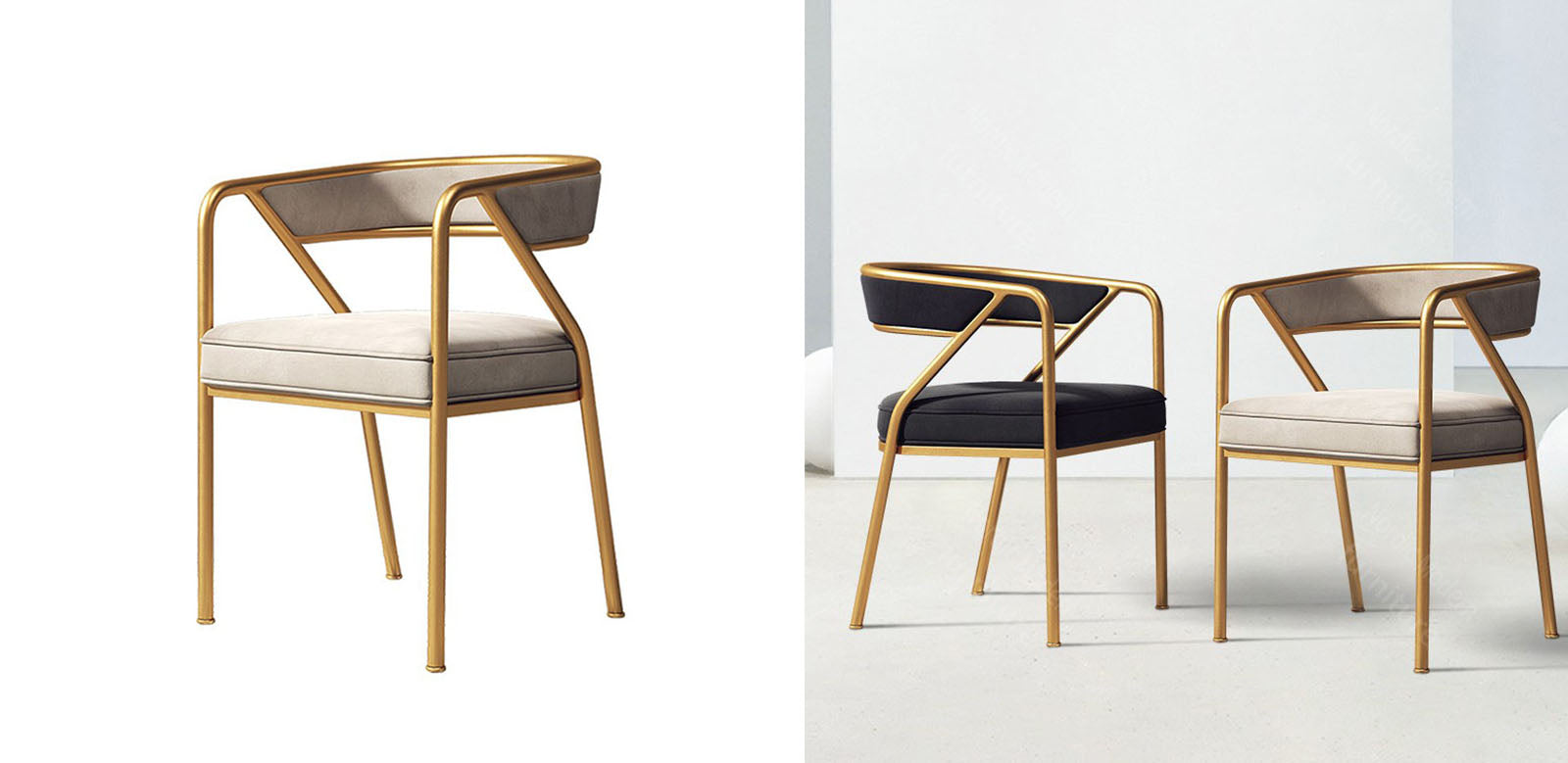 Dwight Dining Chair, Gold Legs