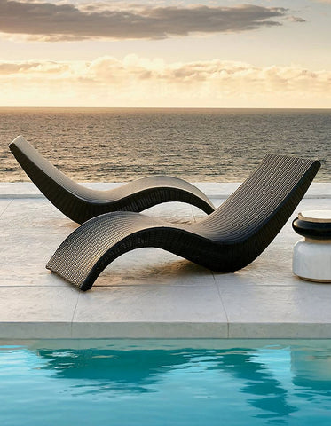 Barrow Outdoor Sun Lounger, Garden Lounger, PE Rattan