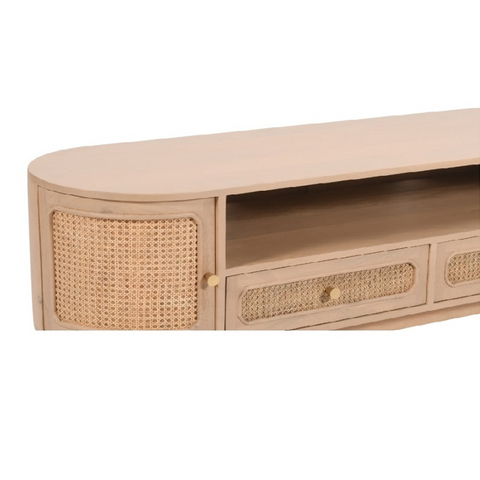 Valencia Cane & Mango Wood 2 Drawers And 2 Door Tv Cabinet