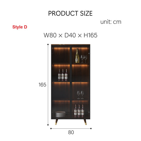 D'Ambrosio Wine Storage With Glass Doors, Cabinet