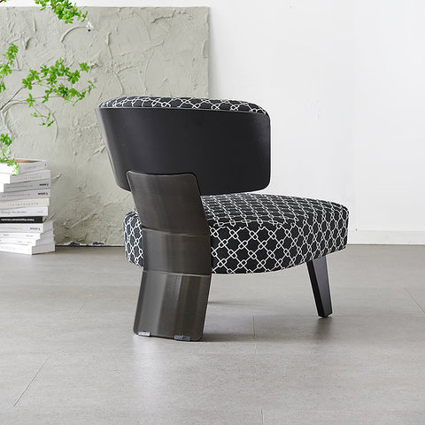 Nascimento Patterned Accent Chair, Black Armchair