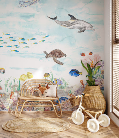 Coral Reef Underwater Mural Wallpaper