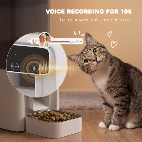 PawHut Automatic Cat Feeder, 4.5L WiFi Cat Food Dispenser with Timer, Programmable 1-10 Meals, Auto Pet Feeder