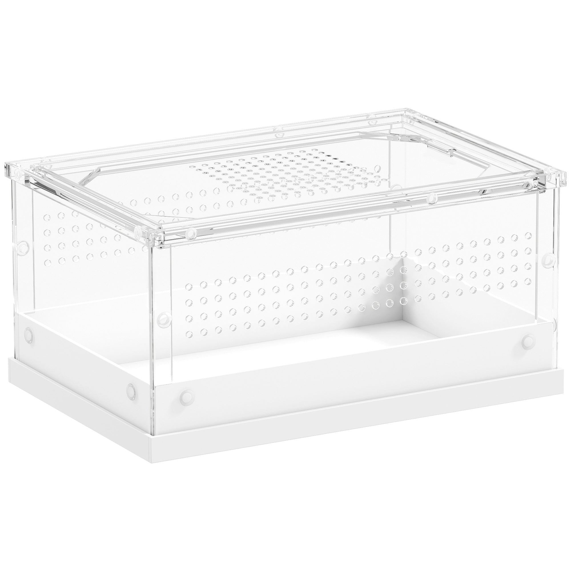 PawHut Acrylic Reptile Terrarium with Top Sliding Door, Vents,  for Snake, Frog, Spider, Gecko, Tarantula, 30 x 20 x 15 cm