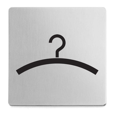Premium Zack Indici Cloakroom Sign - Brushed Steel Elegance