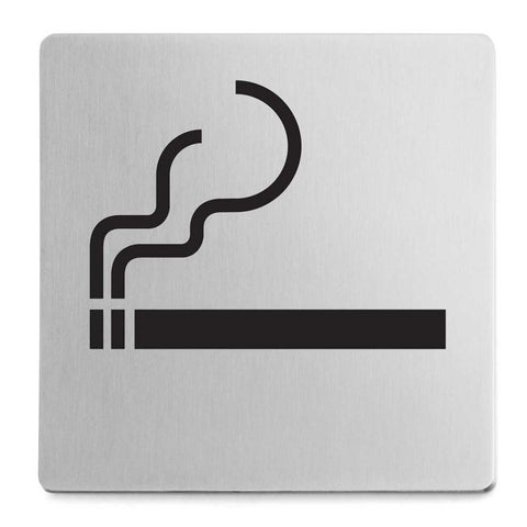 Zack Indici Premium Smoking Permitted Sign - Brushed Steel 50720