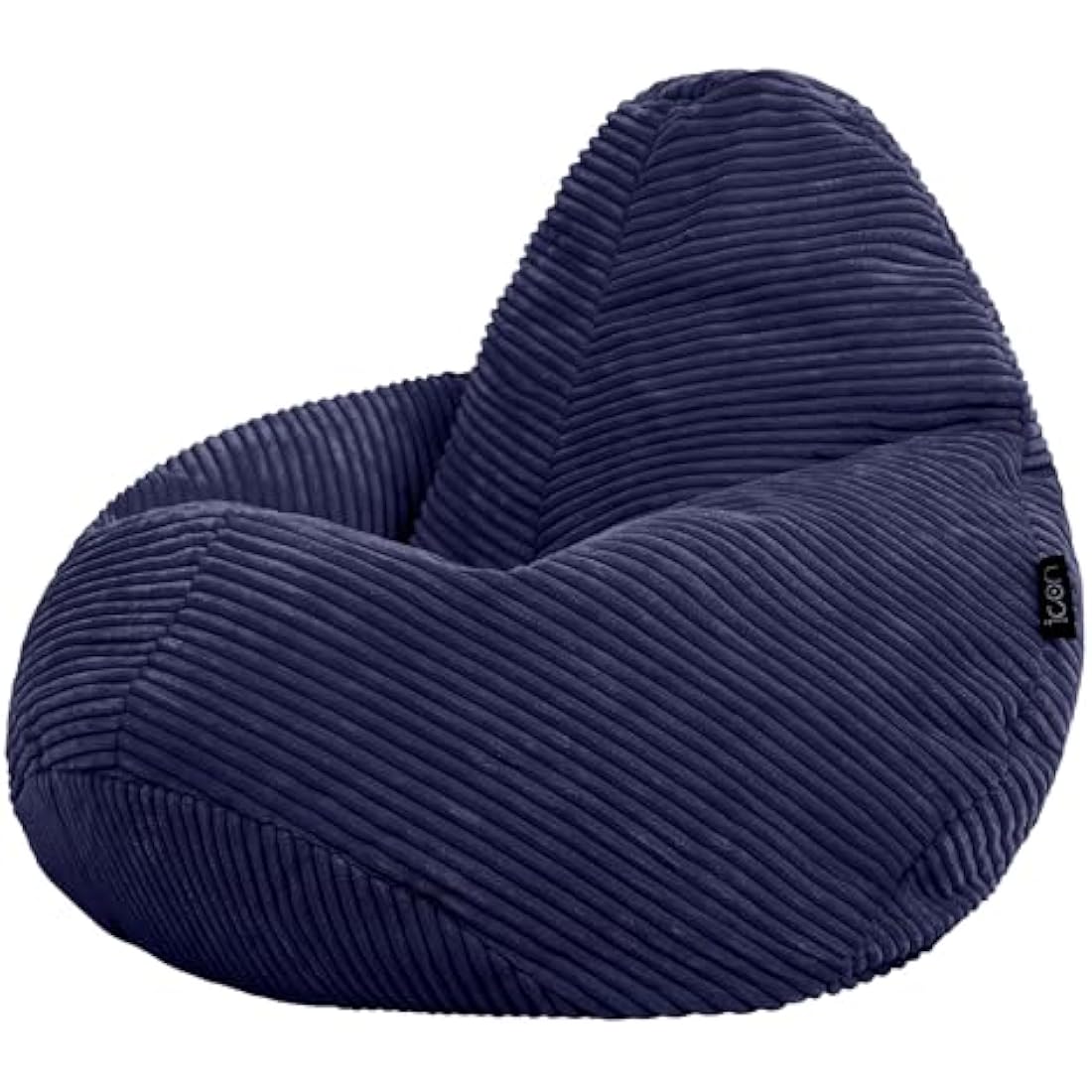 icon Dalton Kids Bean Bag, Navy Blue, Cord Kids Bean Bag Chair with Filling Included for Girls and Boys, Childrens Chair, Beanbags for Children, Playroom Décor, Bedroom Accessories