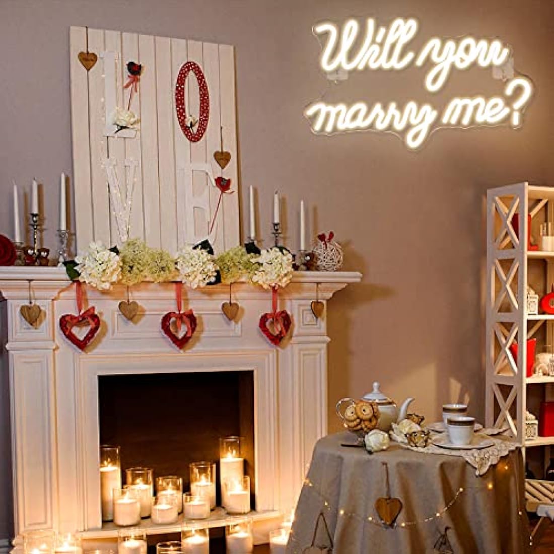 wanxing Will You Marry Me Neon Sign for Wall Decor Wedding LED Letters Neon Sign Powered by USB Light Sign for Proposal Decorations Wedding Party Valentines Day Girlfriend(Warm)