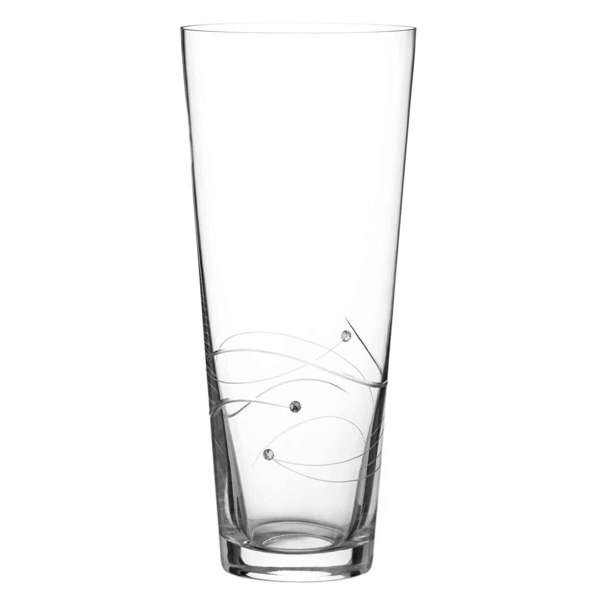 Diamante Conical Vase with Spiral Design Cutting - 20cm