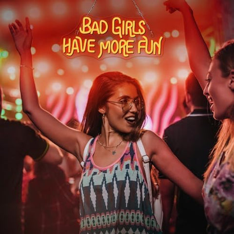 Looklight Bad Girls Have More Fun Neon Sign Red Led Neon Signs for Wall Decor Letter Neon Light Girl Neon Light Sign for Bedroom Girls Room Living Room Bar Club Party Shop