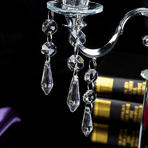 London Boutique Crystal Tea Light Candle Holders Decorative with swarovski crystal elements 3 Arms Gift Present (3 Arms)