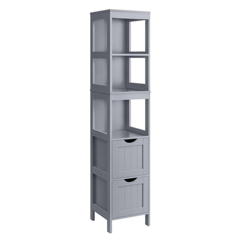 VASAGLE Bathroom Floor Cabinet, Freestanding Bathroom Storage Unit, with 2 Drawers, 3 Open Compartments, for Bathroom, Living Room, Kitchen, Modern