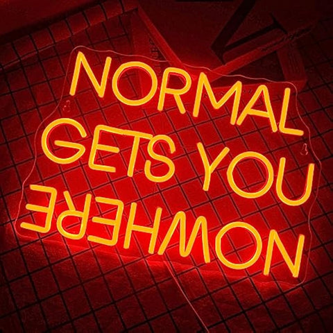 Wanxing Normal Gets You Nowhere Neons Sign, Red LED Neon Light for Wall Decor USB Power Letter Neon Light Sign for Bedroom Pub Home Bar Room Club Party Window Decor