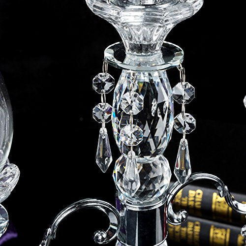 London Boutique Crystal Tea Light Candle Holders Decorative with swarovski crystal elements 3 Arms Gift Present (3 Arms)
