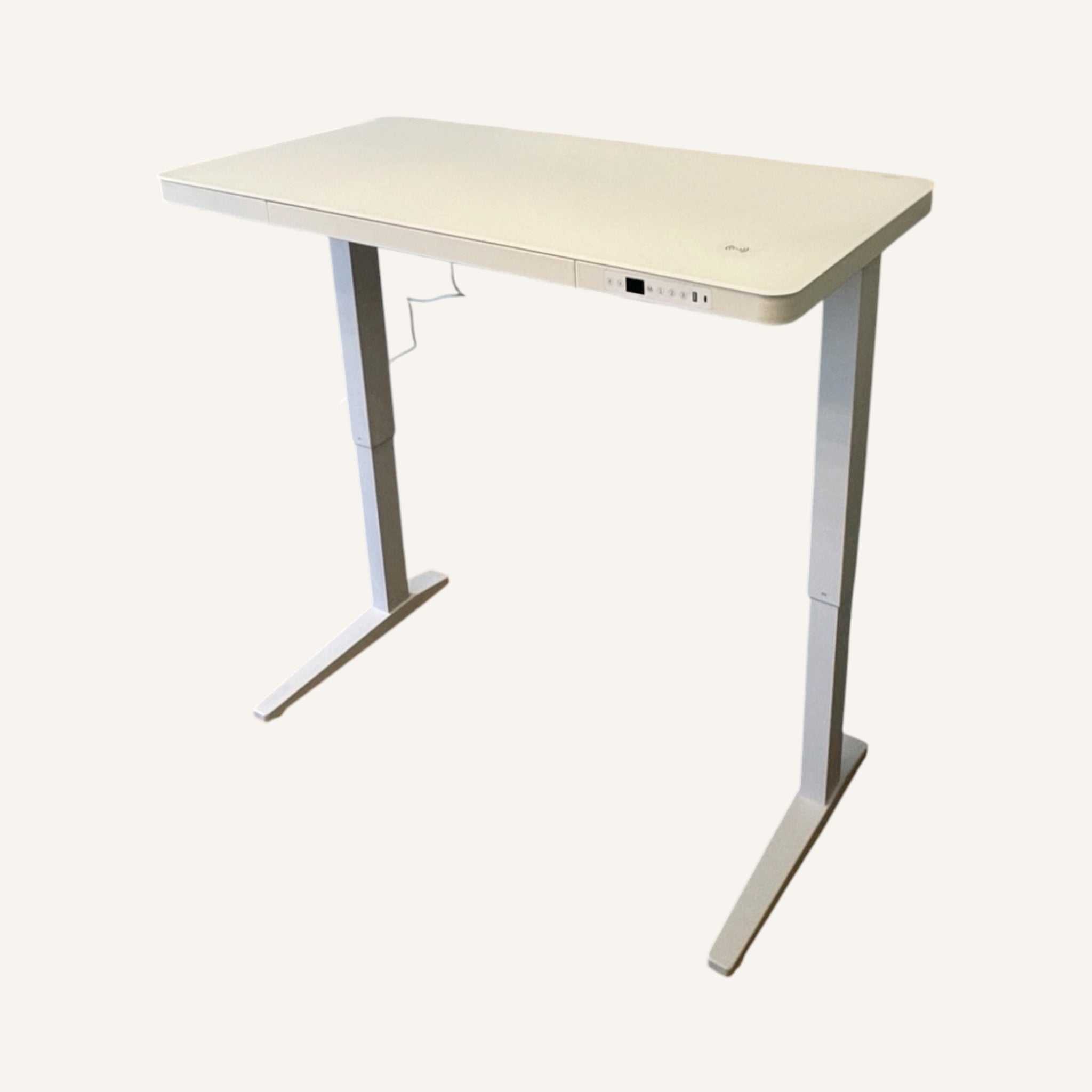 E-Max Electric Height Adjustable Desk White (Glass Top) – Purus Life