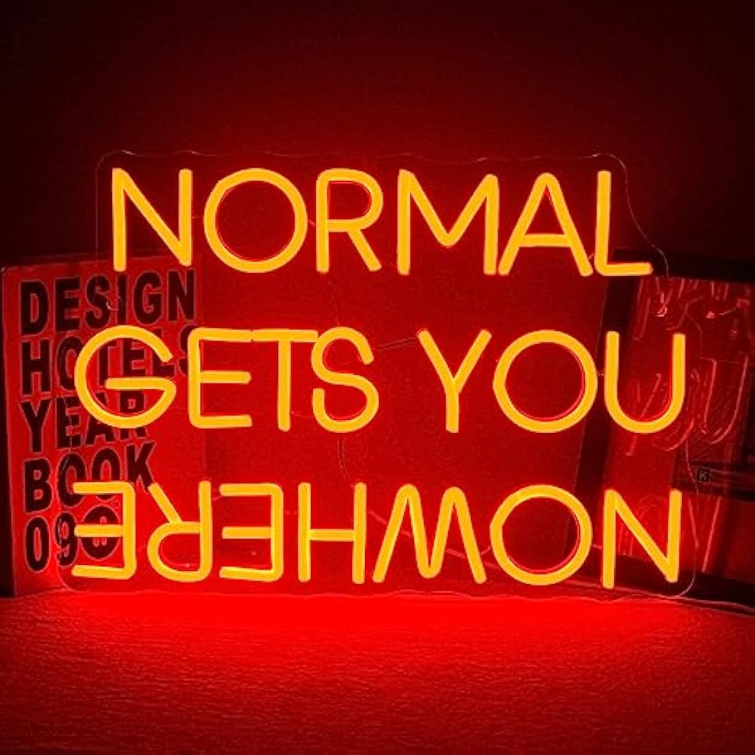 Wanxing Normal Gets You Nowhere Neons Sign, Red LED Neon Light for Wall Decor USB Power Letter Neon Light Sign for Bedroom Pub Home Bar Room Club Party Window Decor