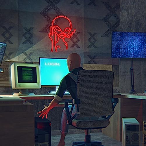 SIGNSHIP Alien Neon Light Sign for Wall Decor USB Decorative Led Neon Signs Novel Red Alien Led Sign for Home Kids Room, Bar, Club, Bedroom, Party