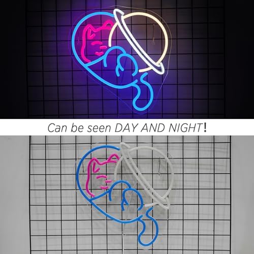 Horseneon Astronomical Planet Cat Neon Sign Animal Neon Light for Bedroom USB Dimmer Neon Sign for Wall Cat Lovers Kid's Room Living Room Bar