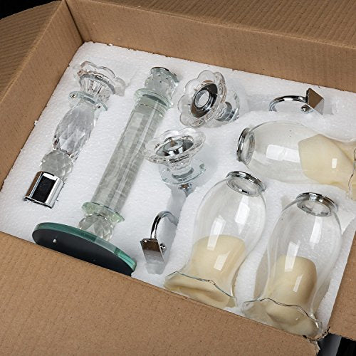 London Boutique Crystal Tea Light Candle Holders Decorative with swarovski crystal elements 3 Arms Gift Present (3 Arms)
