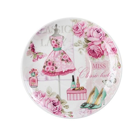 Coffee Tea Cup and Saucer Set 2 Shabby Chic Vintage Flora Porcelain Set Gift Box (Pink Classic Lady)