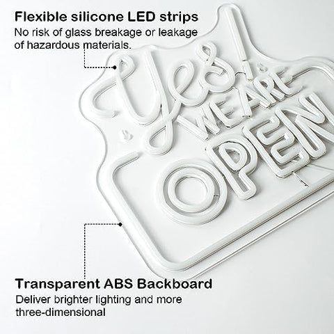 SIGNSHIP Open Neon Sign LED Sign Yes! WE are Open Neon Signs for Wall Decor Yellow&Pink&Blue Open Neon Light Sign Light Up Sign for Bar Restaurant Hotel Shop Club Decor
