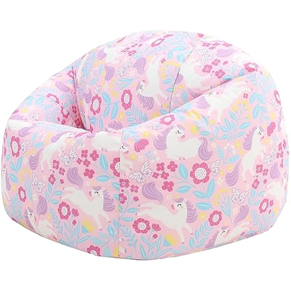 icon Unicorn Print Kids Bean Bag, Kids Bean Bag Chair with Filling Included for Girls and Boys, Childs Chair, Beanbags for Children, Nursery Décor, Playroom Décor, Bedroom Accessories
