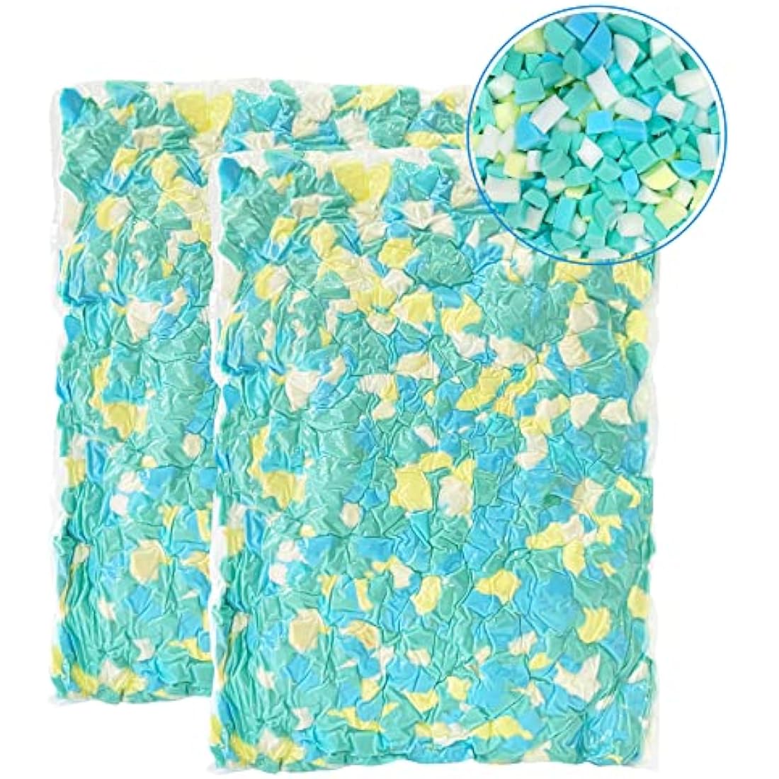 Welacer Shredded Memory Foam Refill 4.4KG for Bean Bag Filling, Premium Soft and Great for Filler, Multi Color and Shape Stuffing