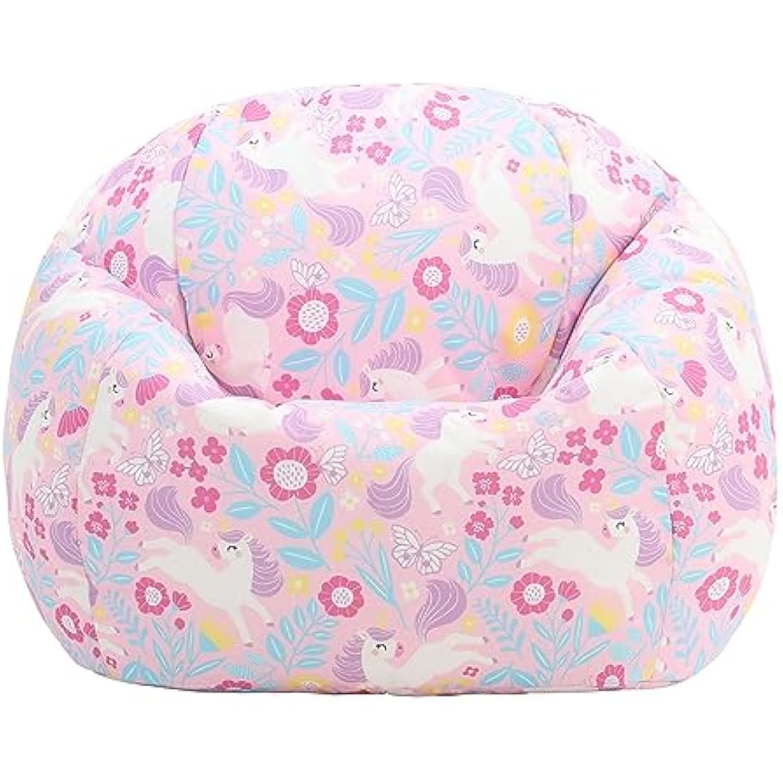icon Unicorn Print Kids Bean Bag, Kids Bean Bag Chair with Filling Included for Girls and Boys, Childs Chair, Beanbags for Children, Nursery Décor, Playroom Décor, Bedroom Accessories