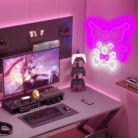 PILOYINDE Kuromi Neon Sign Purple Kuromi Neon Sign for Wall Decoration Anime LED Neon Light USB Neon Light Sign for Bedroom Decoration Party