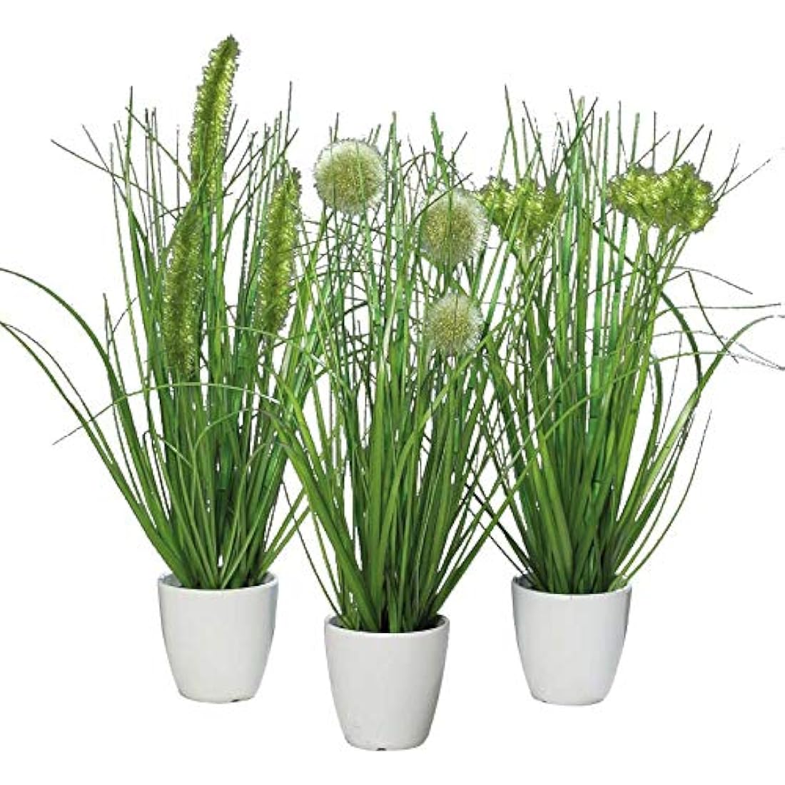 Klocke Dekorationsbedarf Artificial Plant - Grass in Pot - Pack of 3 - Height: 36 cm - Colour: Green - Artificial Grass / Table Decoration