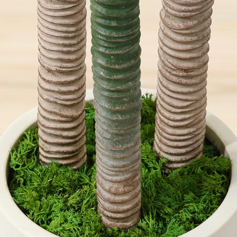 Kazeila Artificial Dracaena Plant 150cm Fake Tall Tree with White Planter,Faux Dragon Tree Plant Indoor Floor Porch Home Decor Office Living Room,1Pcs