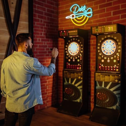 Horseneon Dart Neon Sign, Darts Bar Neon Light Dartboard Neon Light Sign for Wall, Game Led Sign for Pub Home Bar Club Man Cave Restaurant Shop Game Room Decor