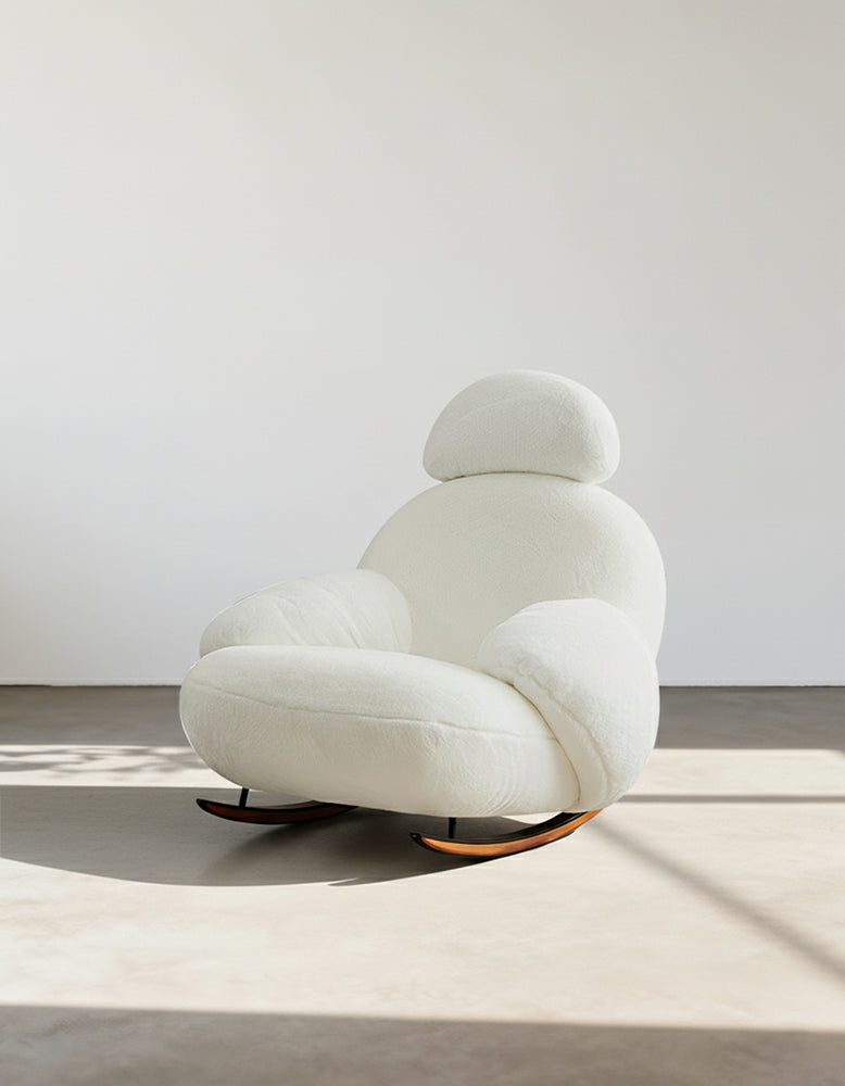 Ozon Lounge Rocking Chair, Rocking Armchair, White