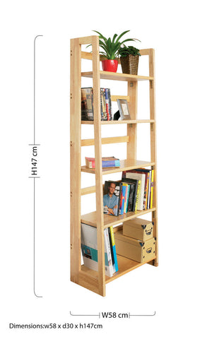 Heva Four Tier Tropical Hevea Wood Shelf Unit