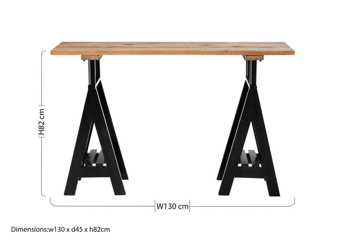 Hampstead Pine Wood And Iron Console Table