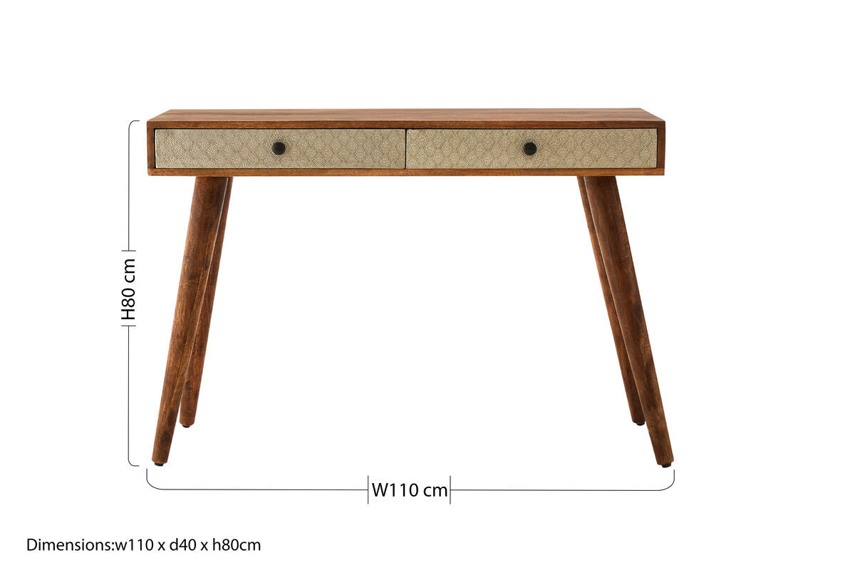 Boho 2 Drawer Acacia Wood Console Table