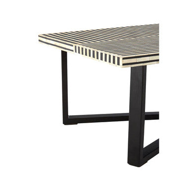 Boho Black and White Bone Inlay Coffee Table