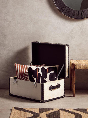 Kensington Townhouse Black And White Genuine Cowhide Storage Trunk