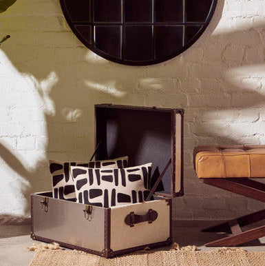 Kensington Townhouse Brown And White Genuine Cowhide Storage Trunk