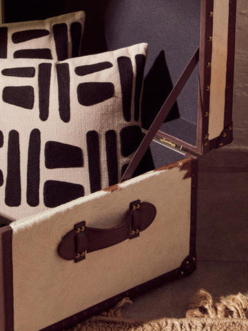 Kensington Townhouse Brown And White Genuine Cowhide Storage Trunk