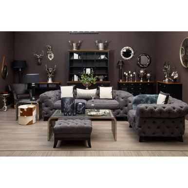 Kensington Townhouse Brown And White Cowhide Hair on Leather Stool