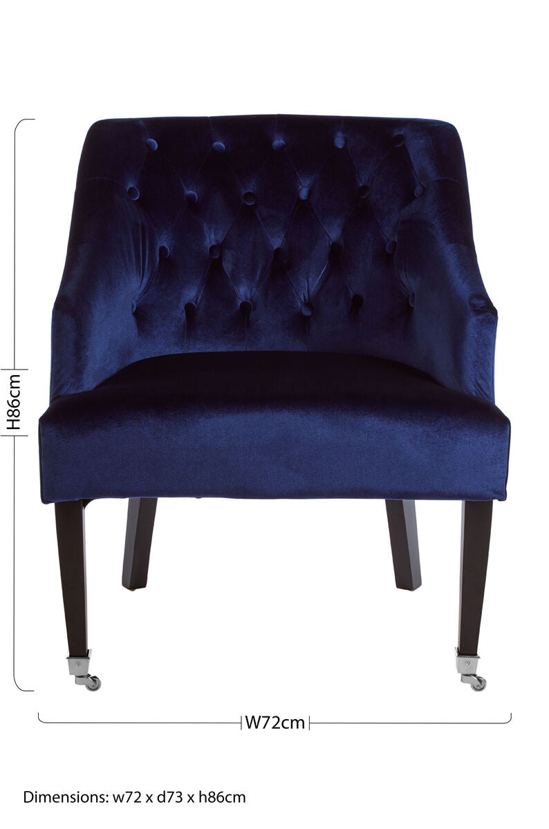 Darwin Blue Velvet Lounge Chair