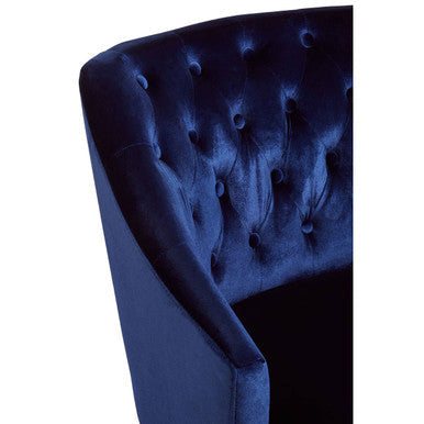 Darwin Blue Velvet Lounge Chair