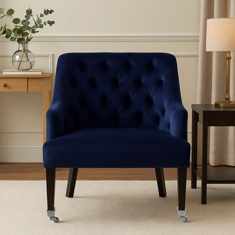 Darwin Blue Velvet Lounge Chair
