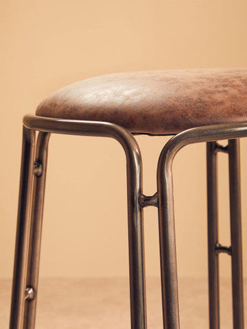 Dalston Mocha Bar Stool With Gunmetal Legs
