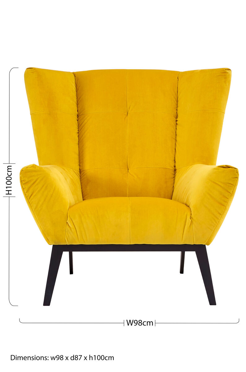 Maiko Yellow Fabric Armchair