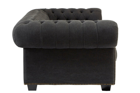Lincoln 3 Seater Charcoal Fabric Sofa