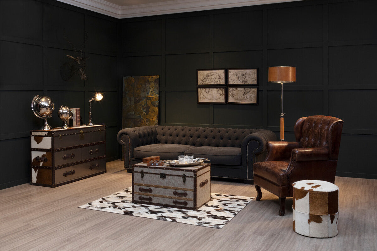 Lincoln 3 Seater Charcoal Fabric Sofa